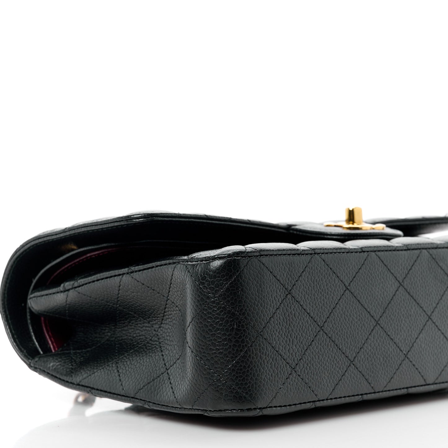 Caviar Quilted Medium Double Flap Black