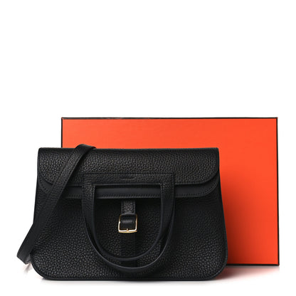 Hermes Taurillon Clemence Halzan 25 Black 10 of 10