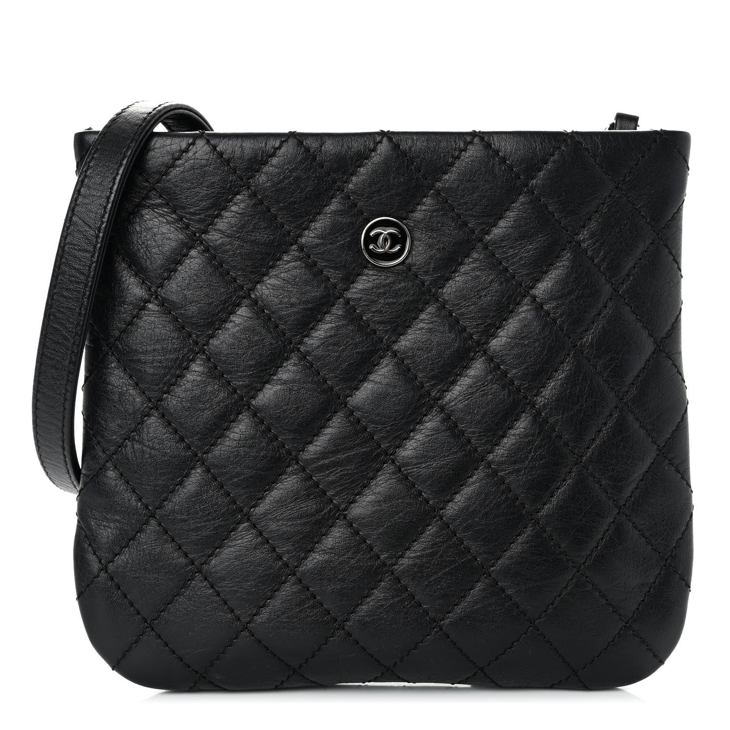 Chanel Aged Calfskin Quilted Crossbody Bag Black 1 of 9