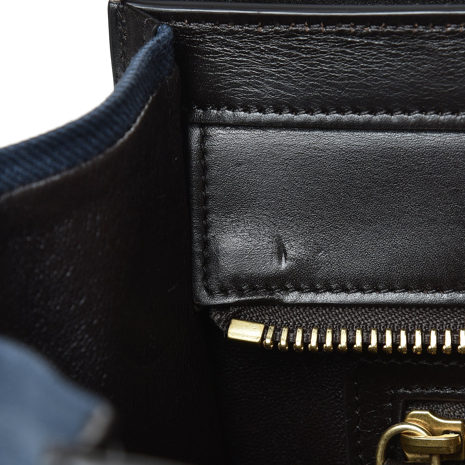 Celine Textile Smooth Calfskin Micro Luggage Dark Blue Black 11 of 17