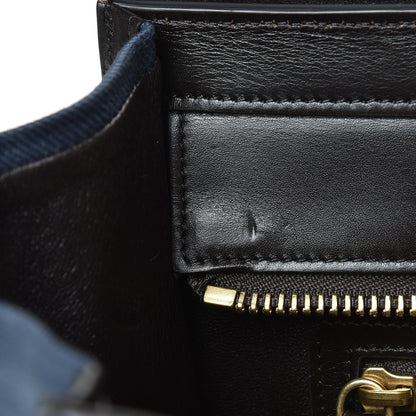 Celine Textile Smooth Calfskin Micro Luggage Dark Blue Black 11 of 17