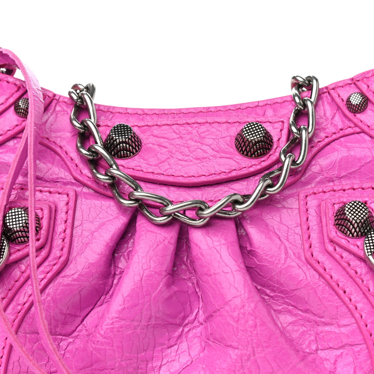 Agneau Arena Le Cagole Mini Purse With Chain Lipstick Pink
