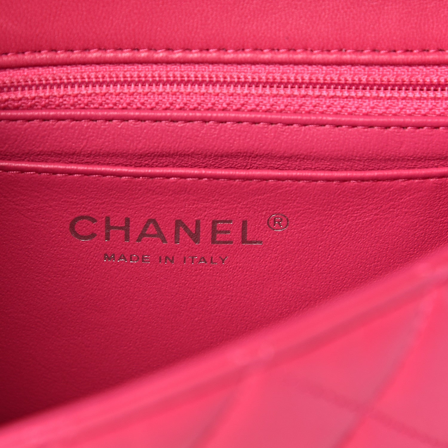 Chanel Lambskin Quilted Mini Rectangular Flap Dark Pink 5 of 17