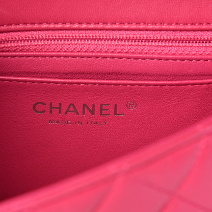 Chanel Lambskin Quilted Mini Rectangular Flap Dark Pink 5 of 17