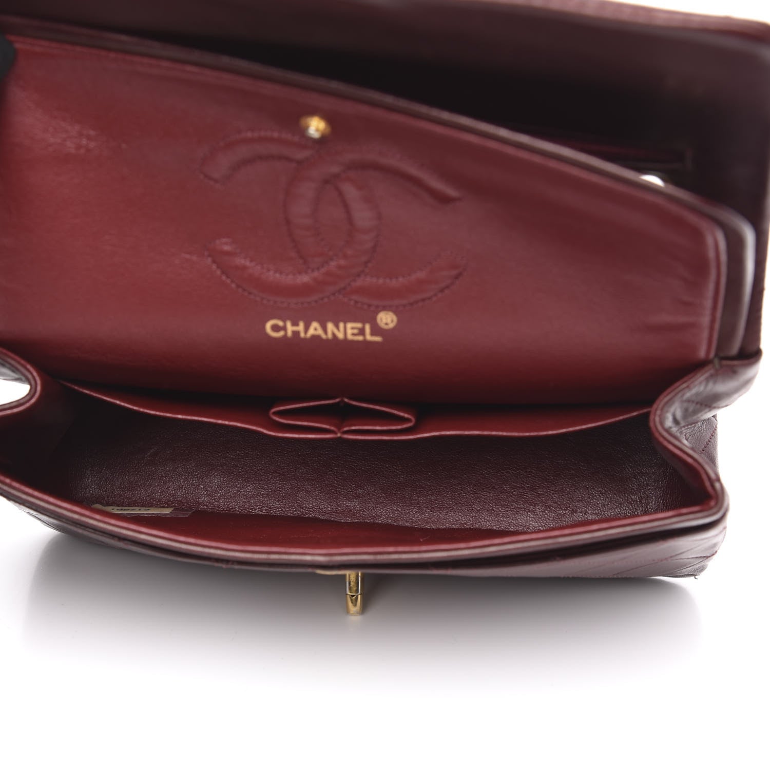 Chanel Lambskin Quilted Medium Double Flap Burgundy 5 of 18