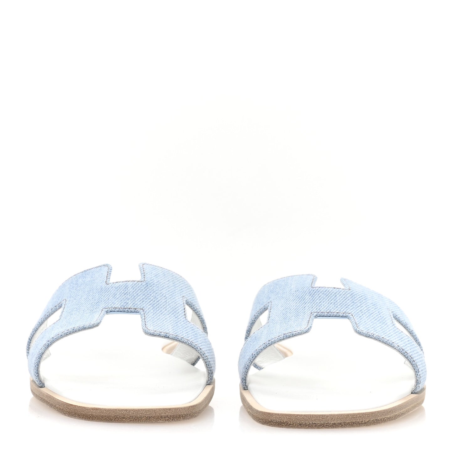 Denim Canvas Oran Sandals 37.5 Bleu Clair