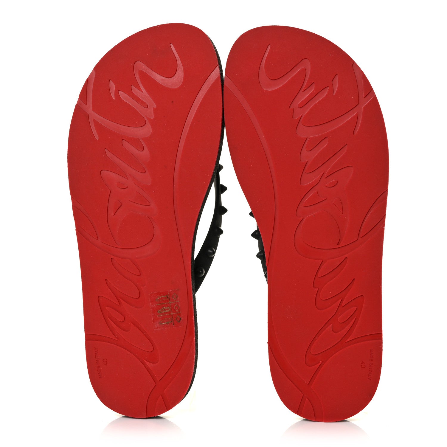 Christian Louboutin Rubber Spike Loubi Donna Flip Flop 40 Black 5 of 6