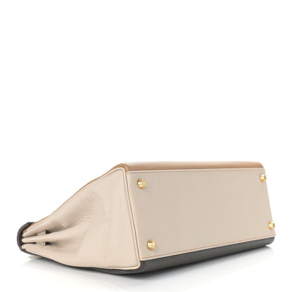 Hermes Togo Tri-Color Kelly Retourne 32 Tabac Camel Ebene Parchemin 4 of 13