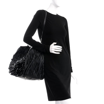Valentino Garavani Nappa Pleated Petale Tote Black 2 of 8