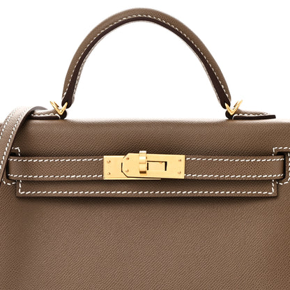 Hermes Madame Calfskin Mini Kelly Sellier 20 Etoupe 7 of 10