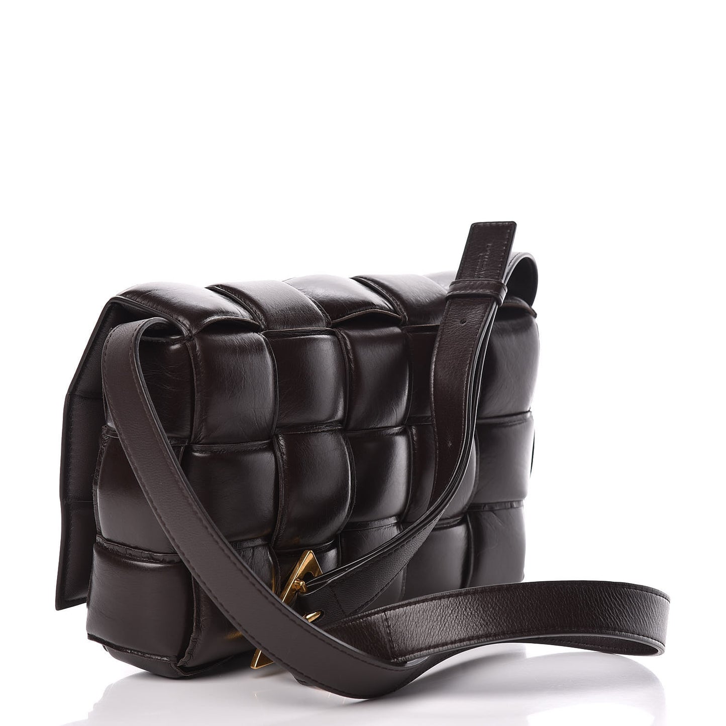 Nappa Maxi Intreccio Padded Cassette Crossbody Bag Fondente