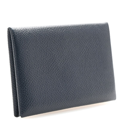 Hermes Epsom Calvi Card Case Bleu Nuit 3 of 8