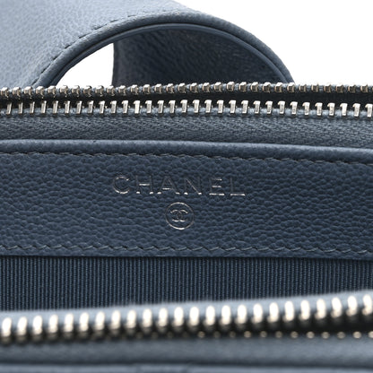 Chanel Caviar Quilted CC Box Clutch With Chain Blue 7 of 11
