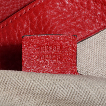 Gucci Pebbled Calfskin Large Soho Shoulder Bag Red 7 of 9