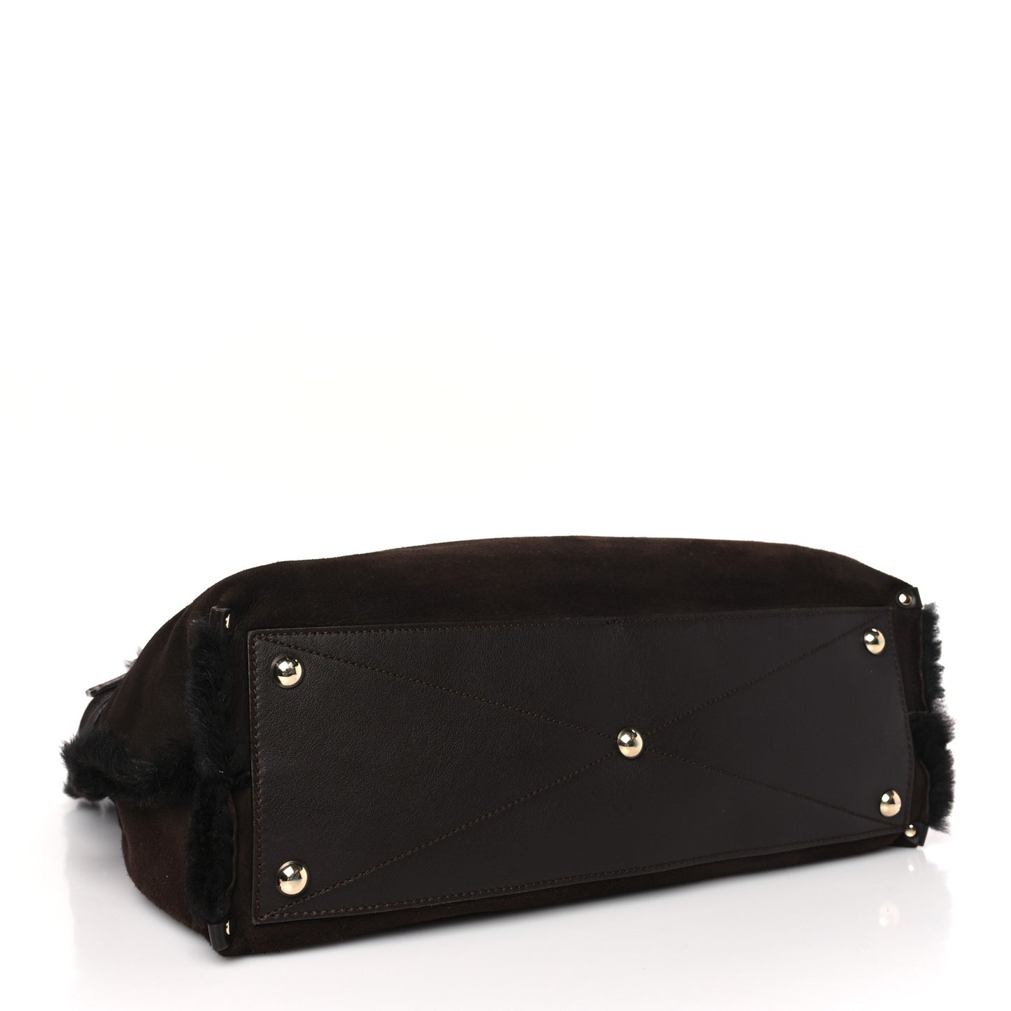 SALVATORE FERRAGAMO Suede Stitched Hobo Brown