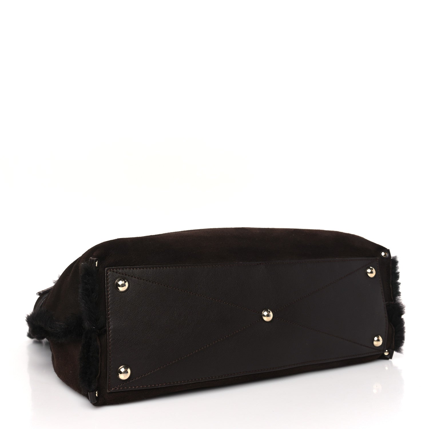 Salvatore Ferragamo SALVATORE FERRAGAMO Suede Stitched Hobo Brown 4 of 10