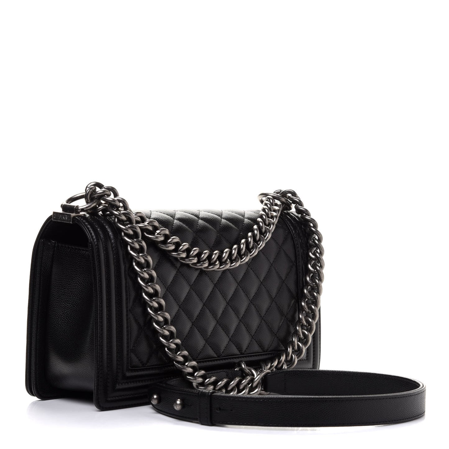 Caviar Quilted Medium Boy Flap Black