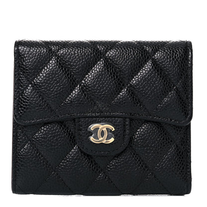 Chanel Caviar Quilted Compact Flap Wallet Black 1 of 9