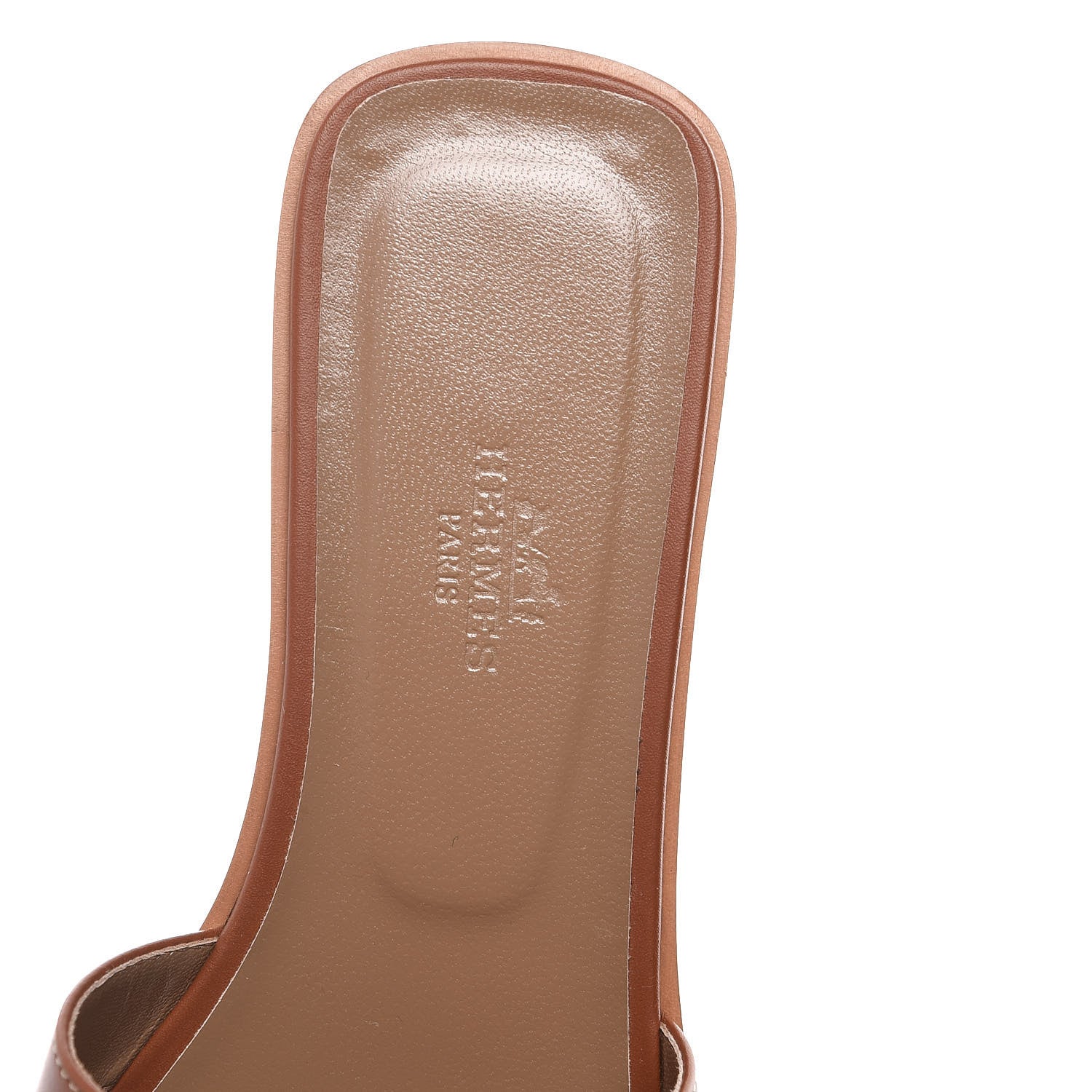 Hermes Box Calfskin Oran Sandals 37.5 Gold 7 of 9