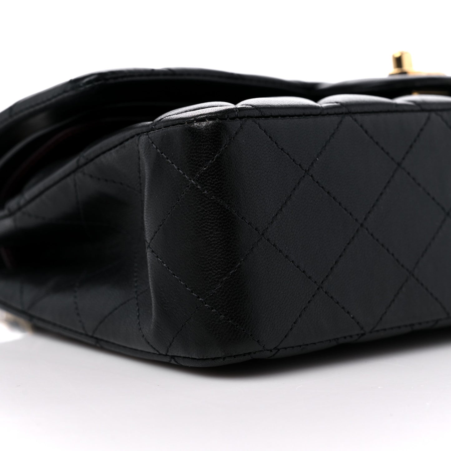 Lambskin Quilted Medium Double Flap Black