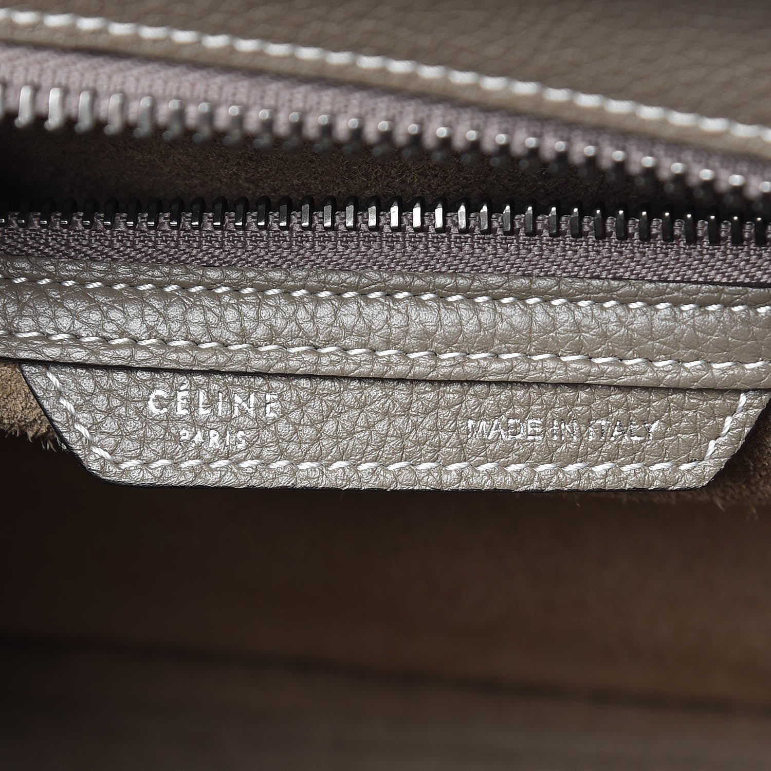 Celine Drummed Calfskin Micro Luggage Souris 8 of 9