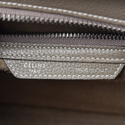 Celine Drummed Calfskin Micro Luggage Souris 8 of 9