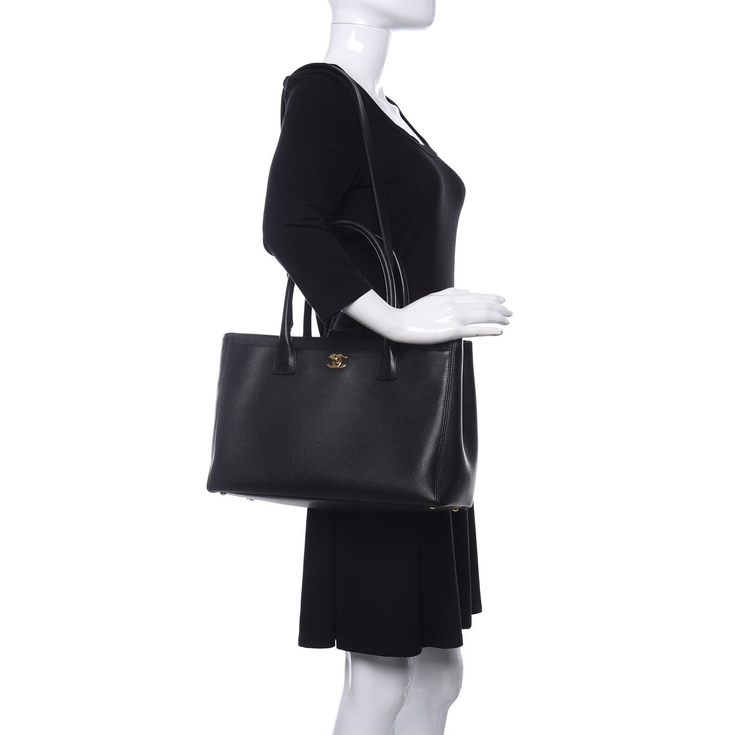 Chanel Calfskin Cerf Executive Shopper Tote Black 2 of 10