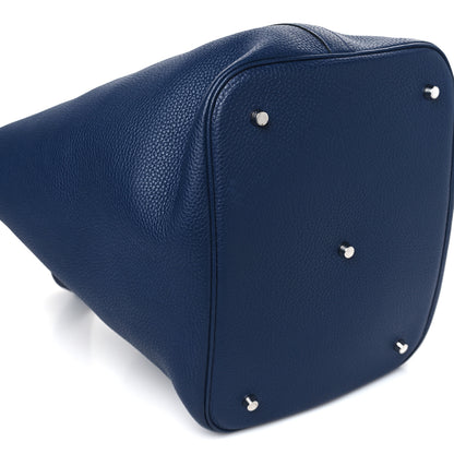 Hermes Taurillon Clemence Picotin Lock TGM Bleu Saphir 8 of 9