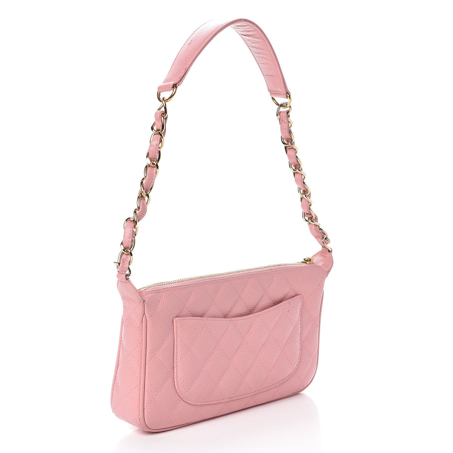 Caviar Quilted Pochette Pink