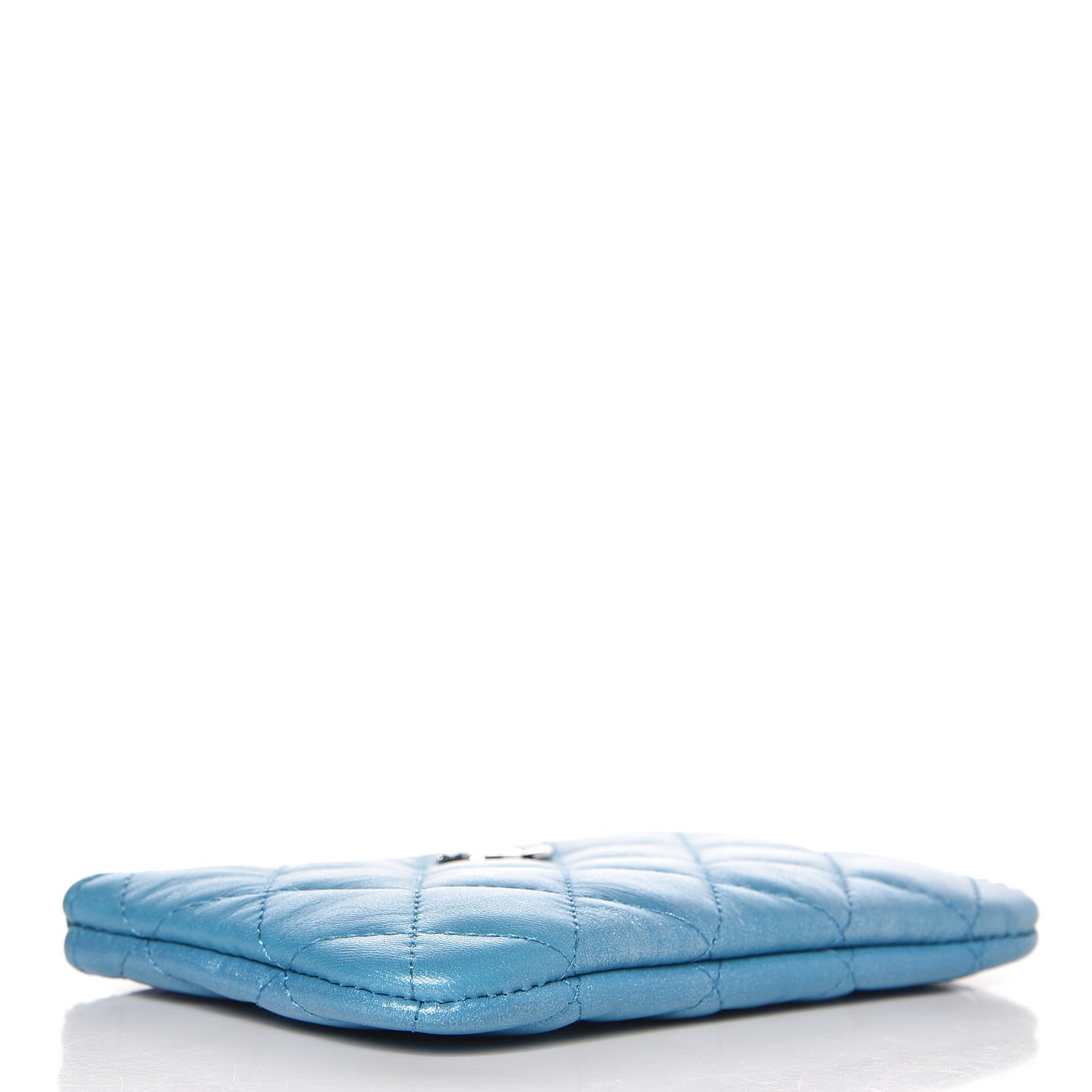 Chanel Metallic Lambskin Small Cosmetic Case Turquoise 4 of 8