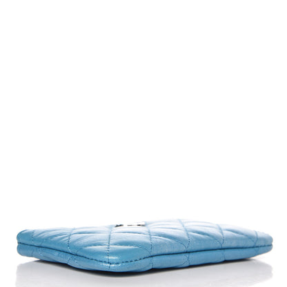 Chanel Metallic Lambskin Small Cosmetic Case Turquoise 4 of 8