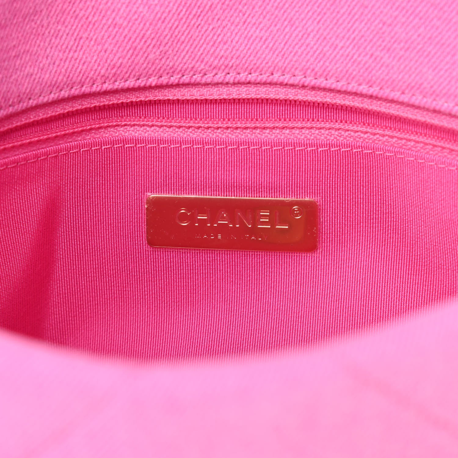 Chanel Denim Quilted Medium Chanel 19 Flap Neon Pink 6 of 10