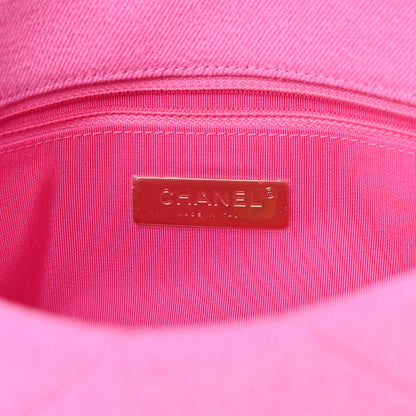 Chanel Denim Quilted Medium Chanel 19 Flap Neon Pink 6 of 10