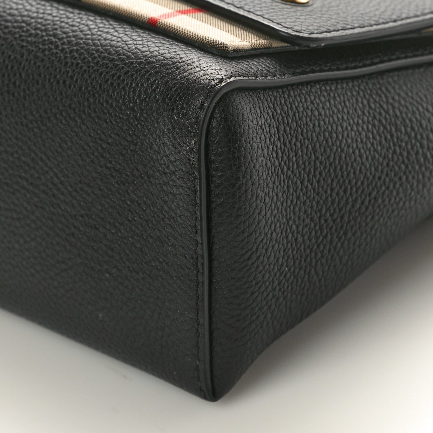 Grainy Calfskin Vintage Check Note Crossbody Bag Black
