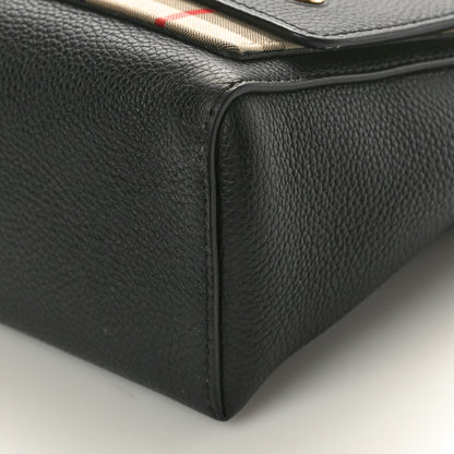 Burberry Grainy Calfskin Vintage Check Note Crossbody Bag Black 8 of 9