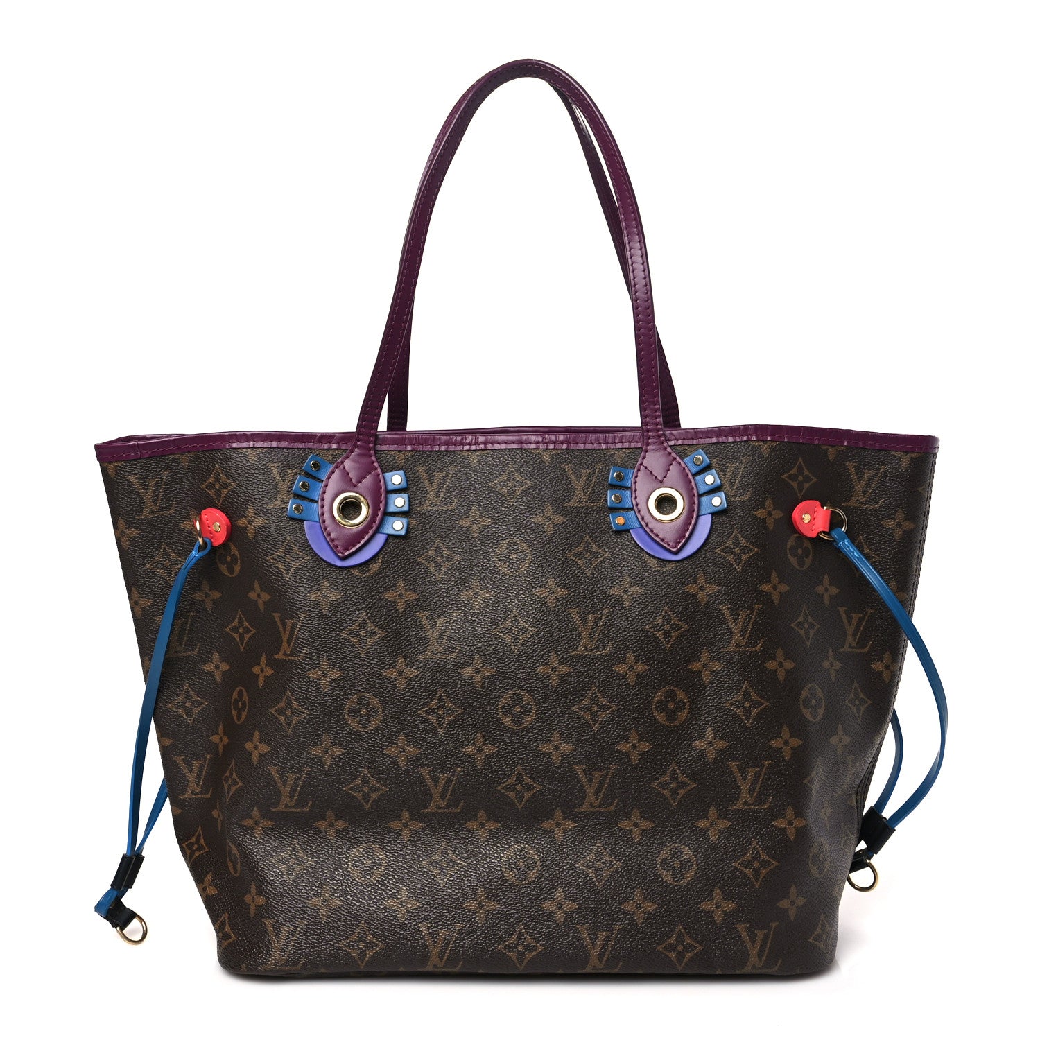 Louis Vuitton Monogram Totem Neverfull MM Magenta 1 of 10
