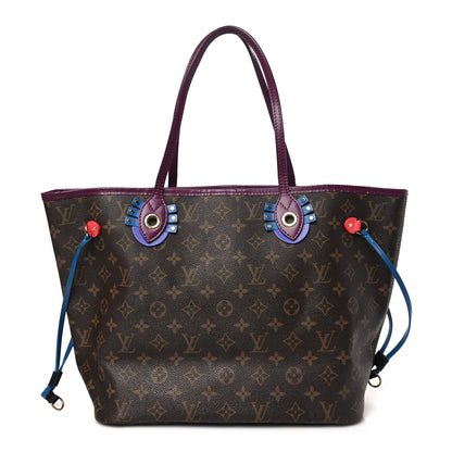 Louis Vuitton Monogram Totem Neverfull MM Magenta 1 of 10