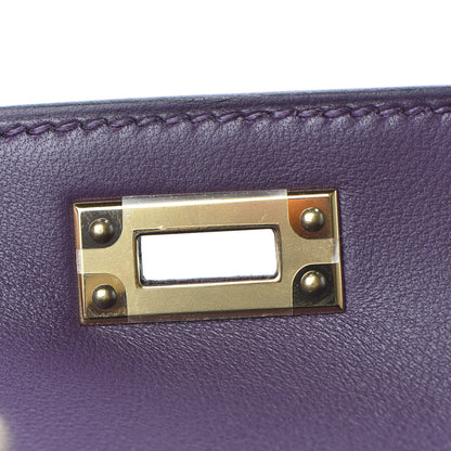 Hermes Shiny Alligator Mini Kelly Sellier 20 Cassis 24 of 31