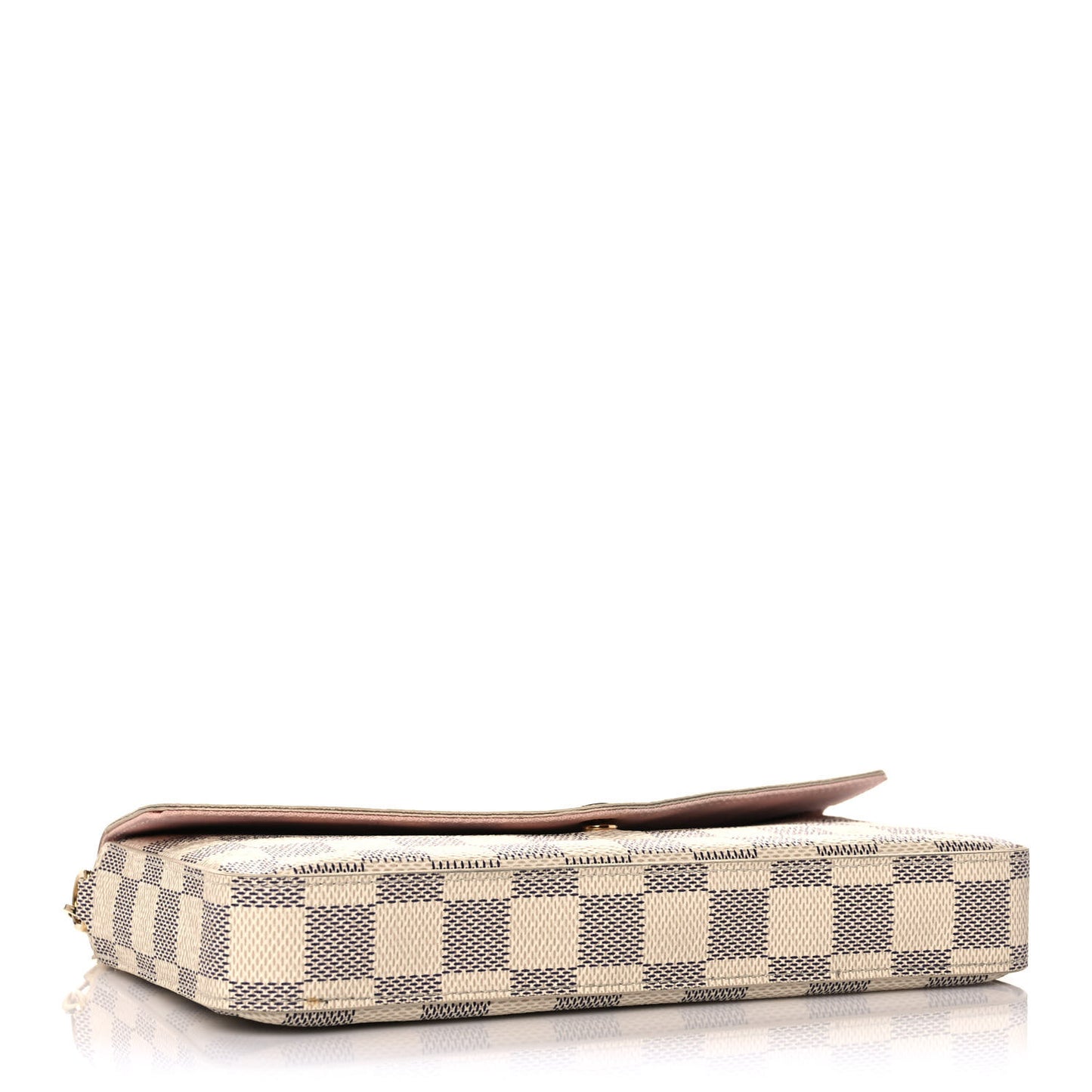 Damier Azur Pochette Felicie Chain Wallet Rose Ballerine