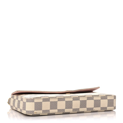 Louis Vuitton Damier Azur Pochette Felicie Chain Wallet Rose Ballerine 4 of 10