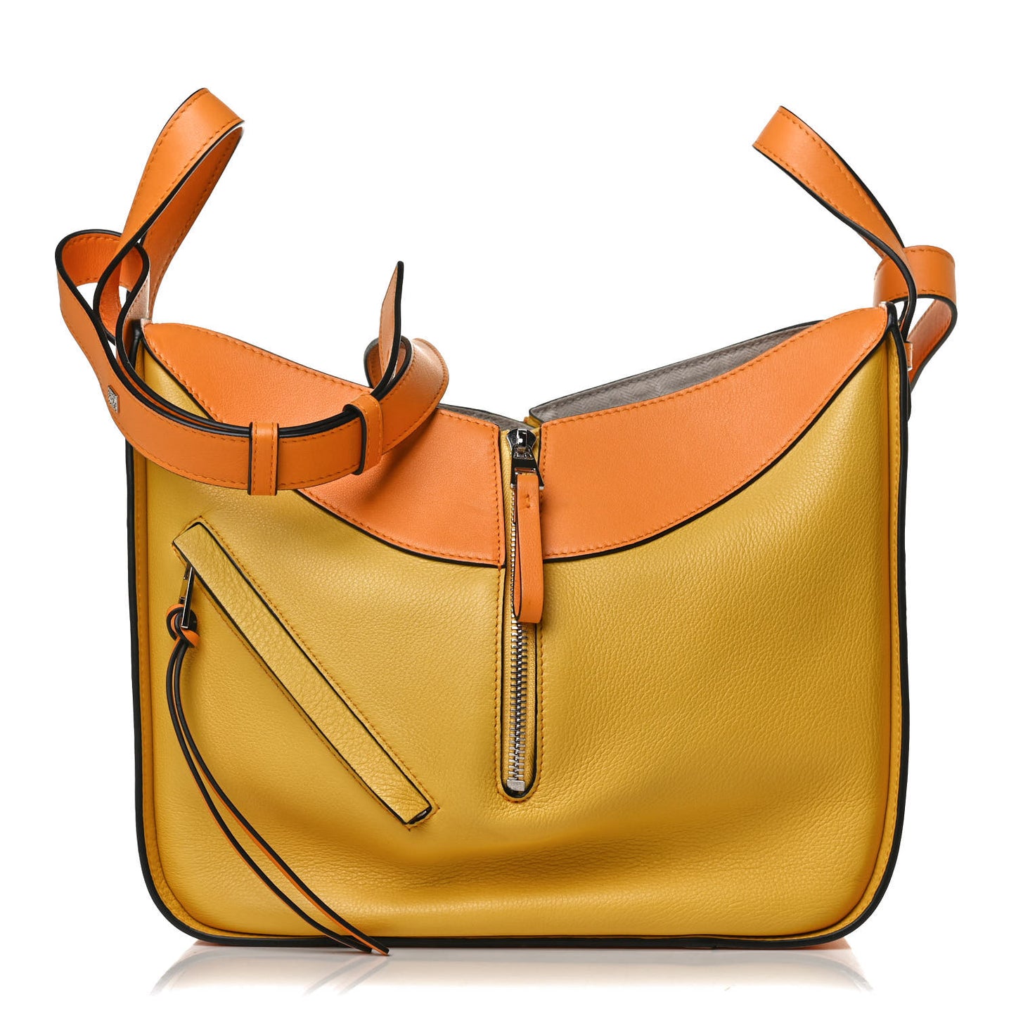 Calfskin Small Hammock Shoulder Bag Mandarin Yellow