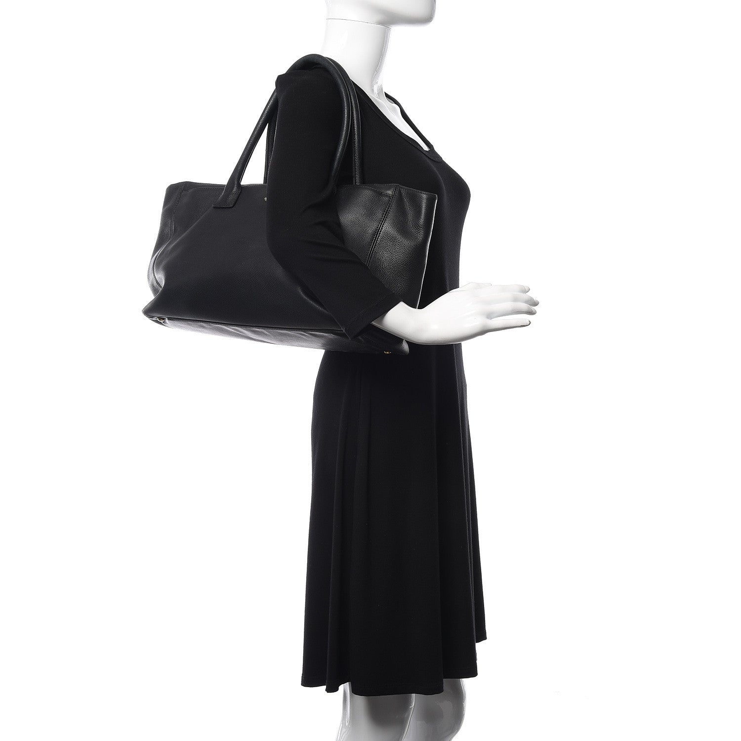 Chanel Calfskin Cerf Executive Shopper Tote Black 2 of 22