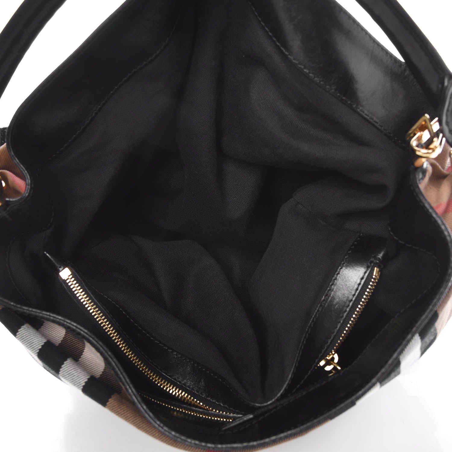 Burberry House Check Bridle Calfskin Medium Gosford Hobo Black 6 of 11