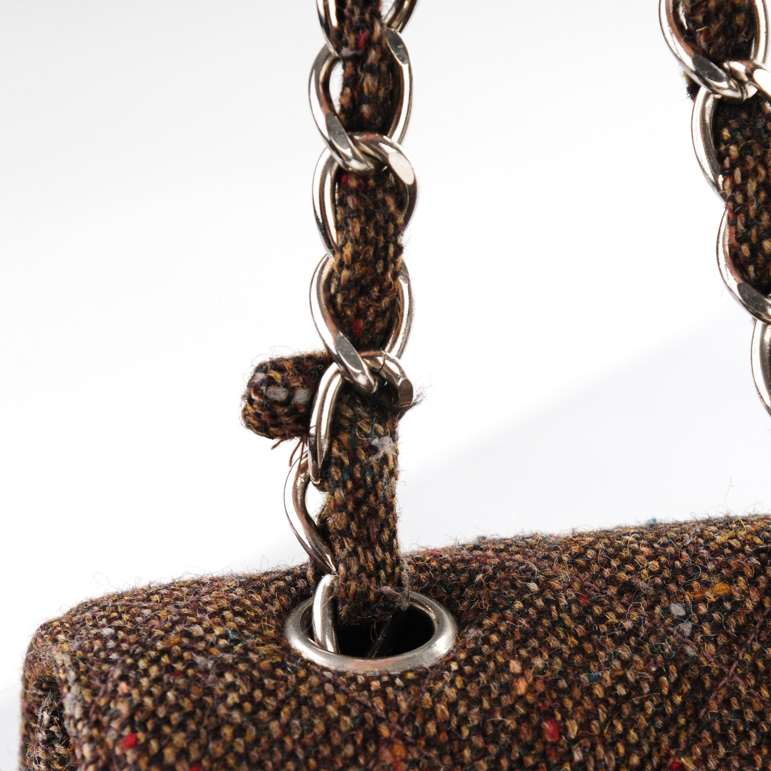 Chanel Tweed Quilted Jumbo Single Flap Brown 7 of 14