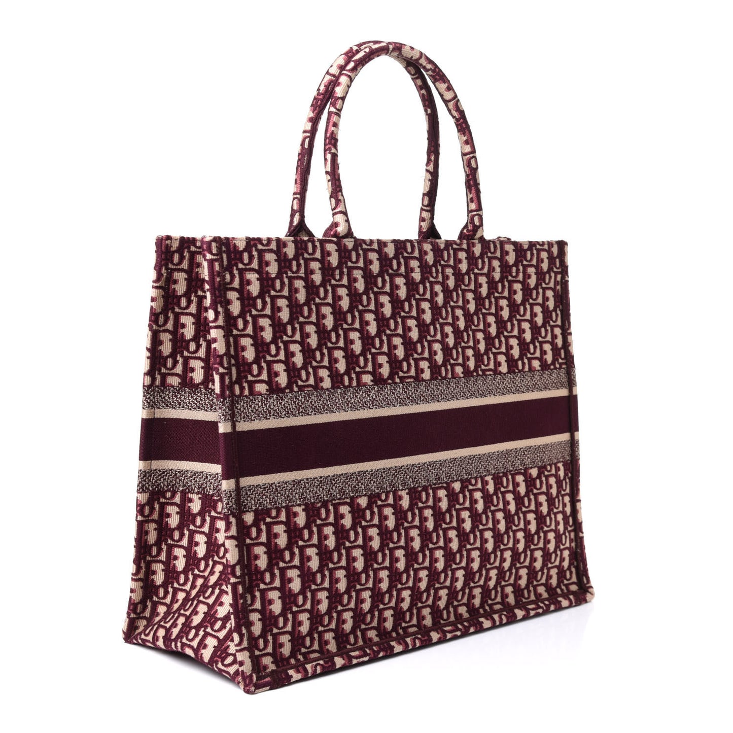 Oblique Large Book Tote Burgundy Multicolor