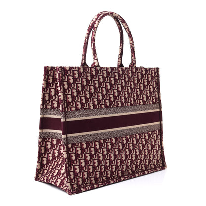Christian Dior Oblique Large Book Tote Burgundy Multicolor 3 of 12