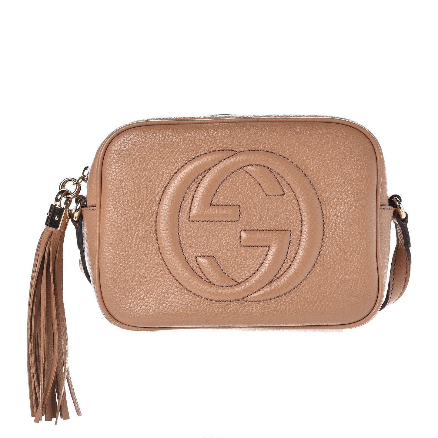 Pebbled Calfskin Small Soho Disco Bag Rose Beige