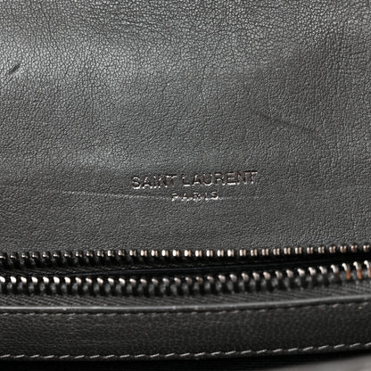 Saint Laurent Sheepskin Matelasse Chevron Monogram Medium College Bag Storm 6 of 12
