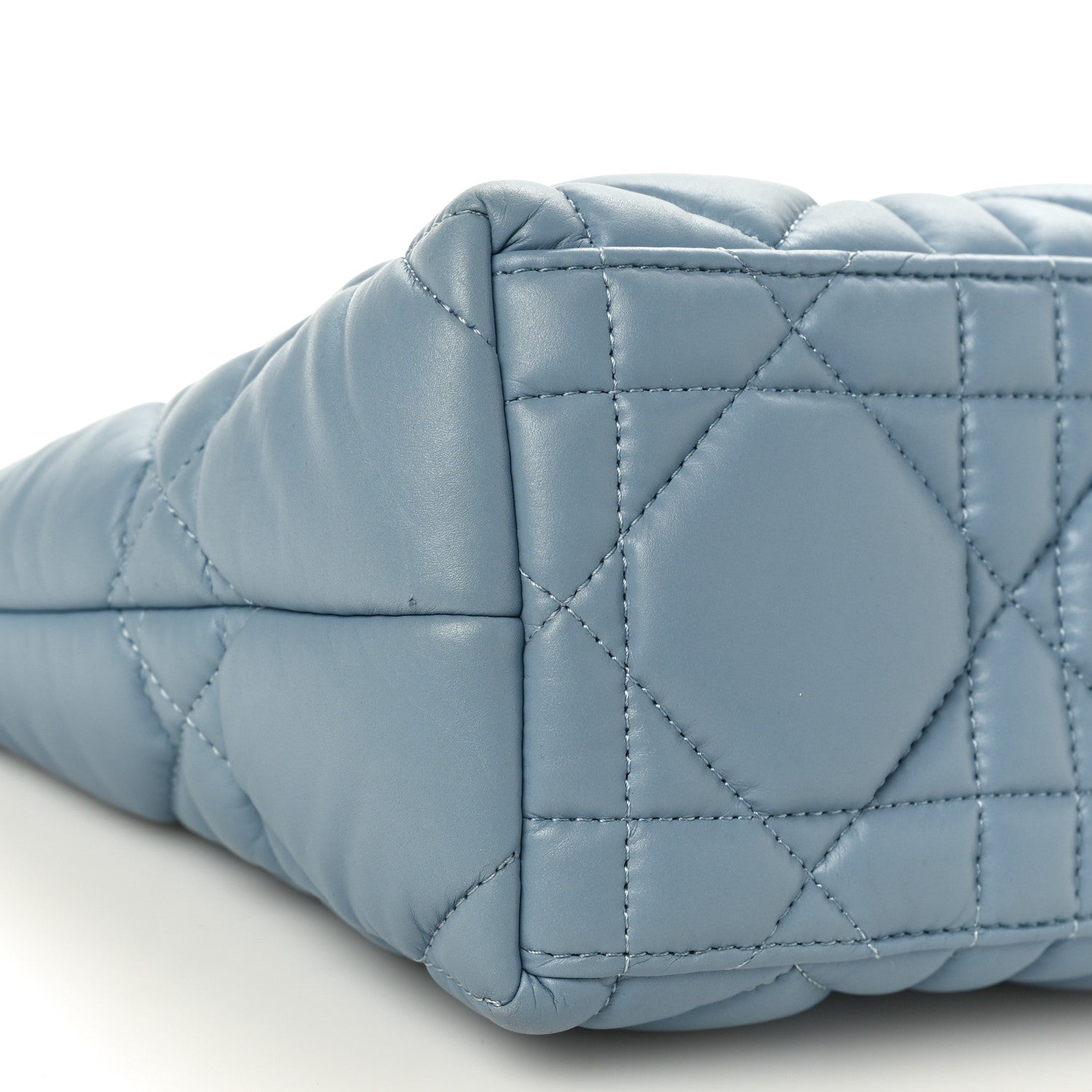 Christian Dior Calfskin Macrocannage Medium Diortravel Nomad Pouch Bracing Blue 8 of 9