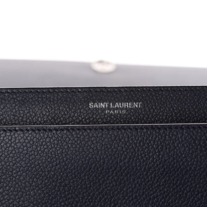 Saint Laurent Grained Calfskin Medium Monogram Sunset Navy Blue 6 of 9